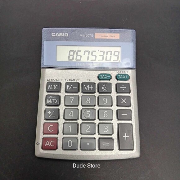 Casio MS-80TE Compact Desktop Calculator - Tax Exchange - 2 Way Power - Solar - Picture 1 of 4